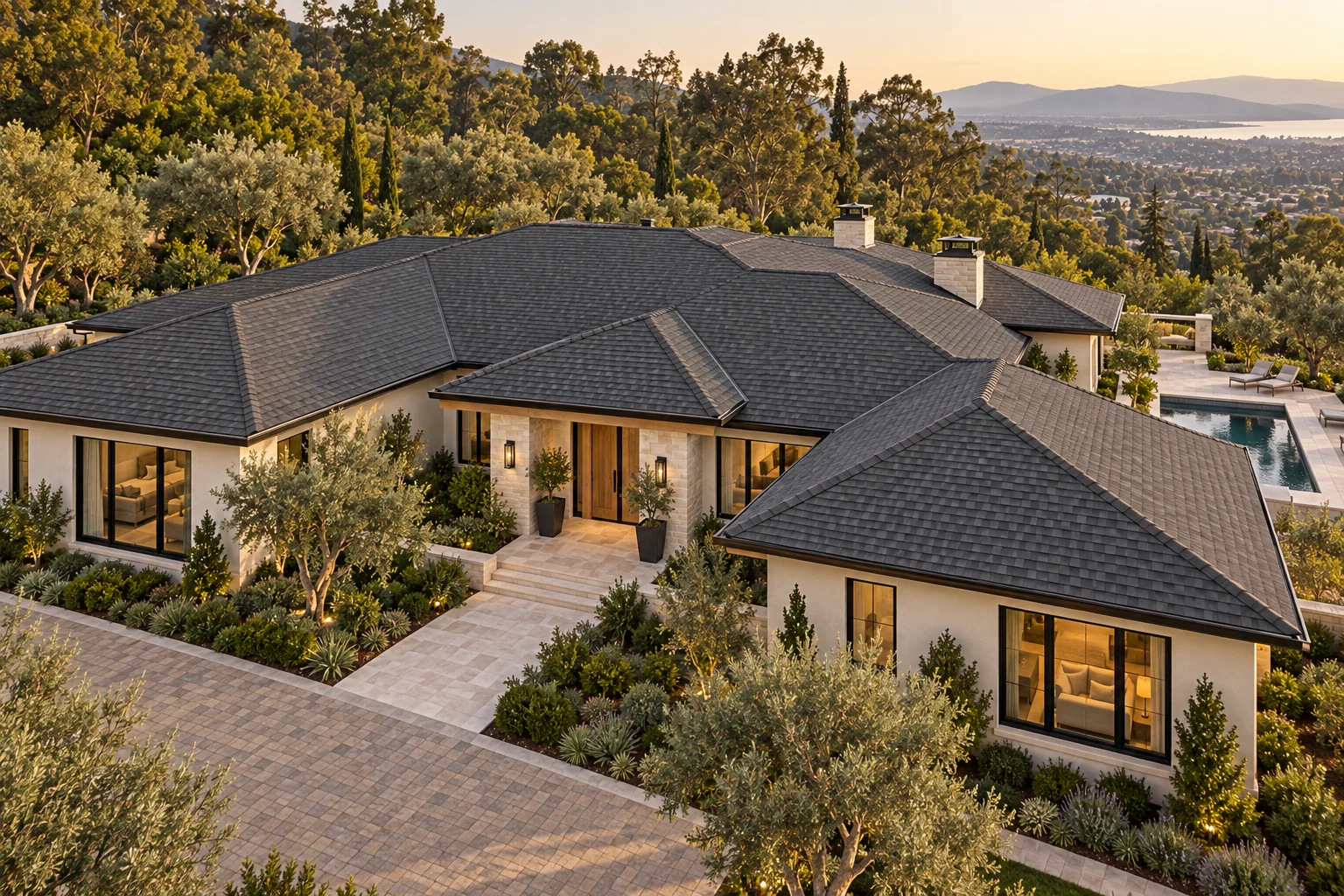 Residential roofing architectural concept