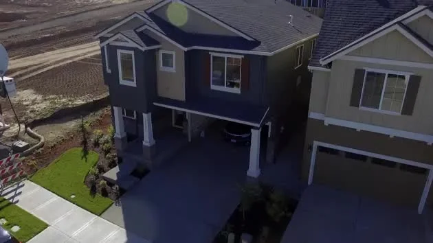 Aerial view of a new housing development